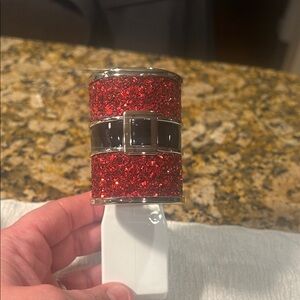 Bath & Body Works Red Glitter Santa Belt Wall Plug